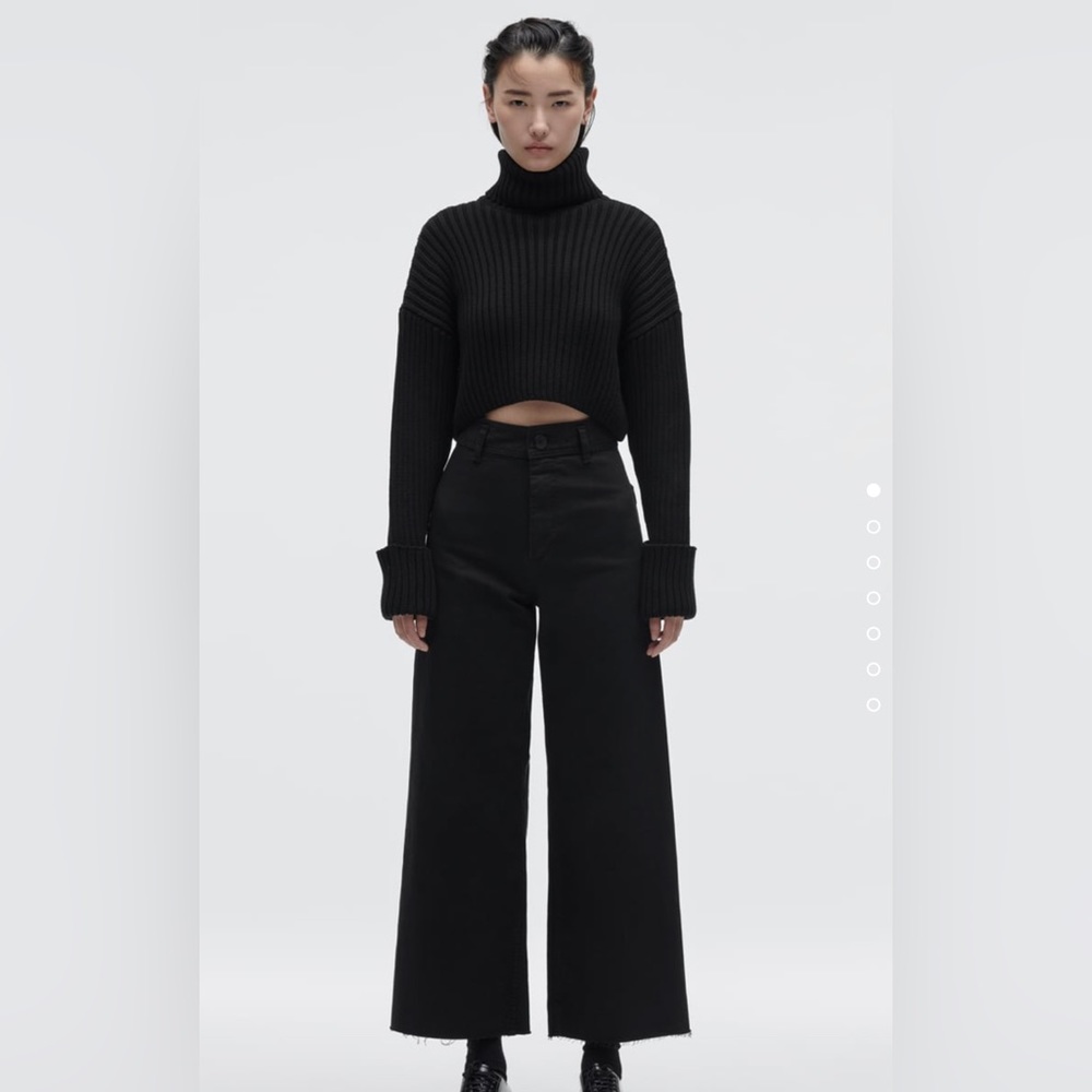 Zara The Marine Straight Jeans in Black Size 6